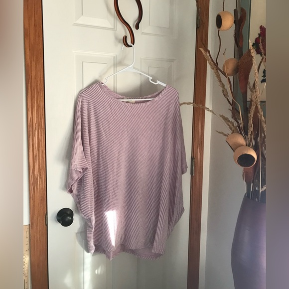 Tops - Blumin Apparel Striped Purple and White Oversized